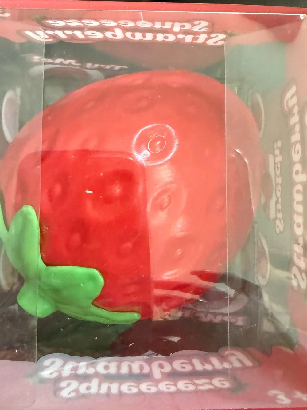 Squeeze Strawberry Stress Toy - Red and Green